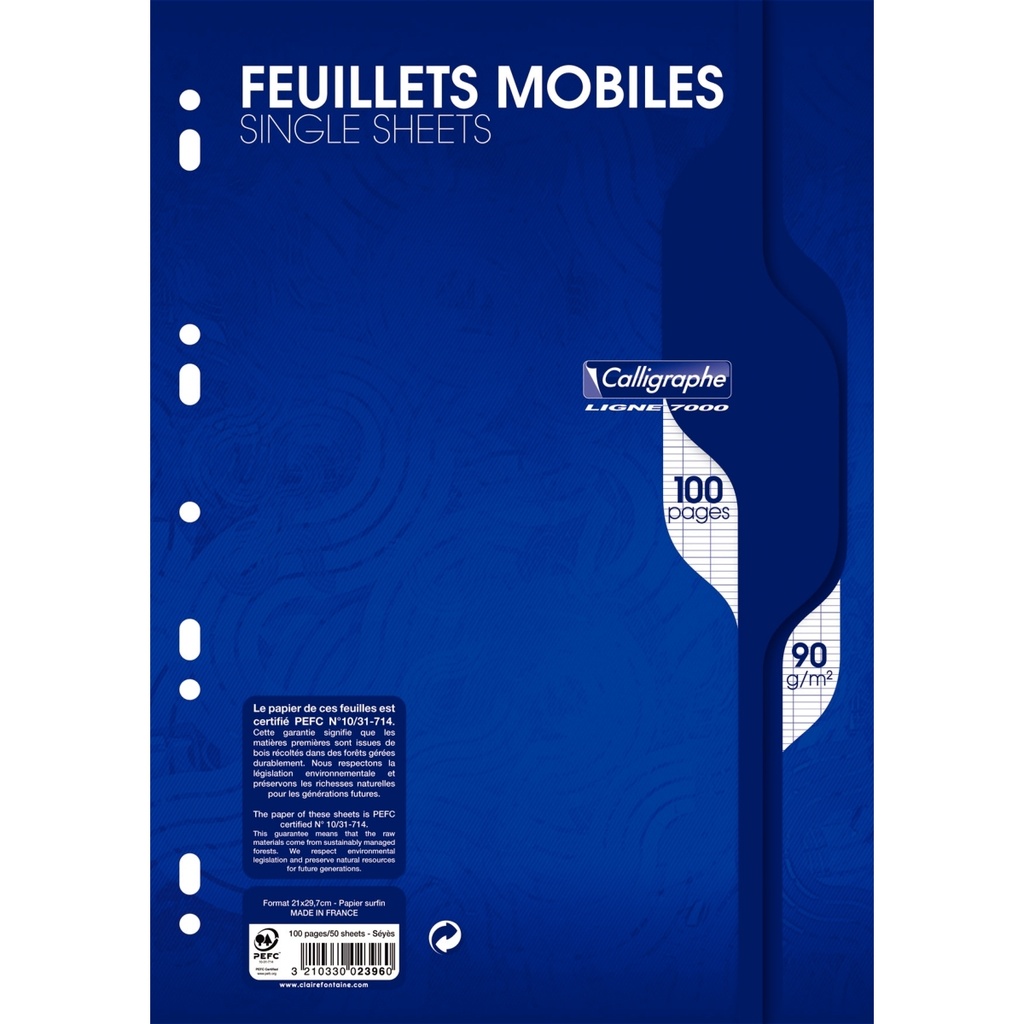 Feuillets mobiles A4 SEYES (100p) 