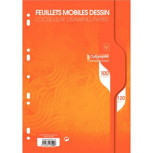 [P0092] Feuillets mobiles A4 dessin (100p) 