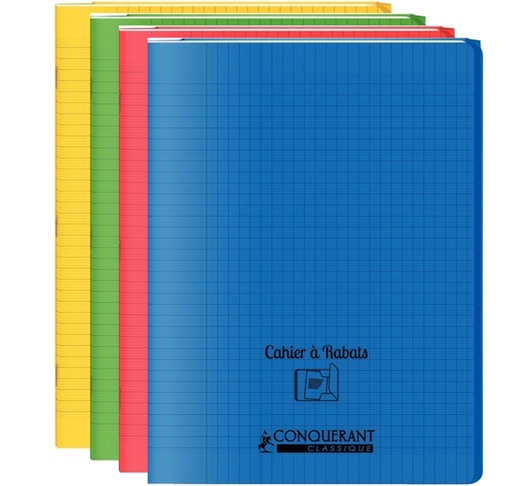 Cahier 24 x 32 plastique à rabats SEYES 48p